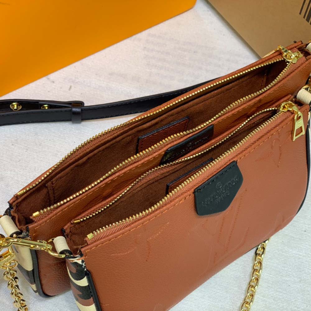 Louis Vuitton Leopard Multi Pochette AccessOires M58520 Black/Brown-11
