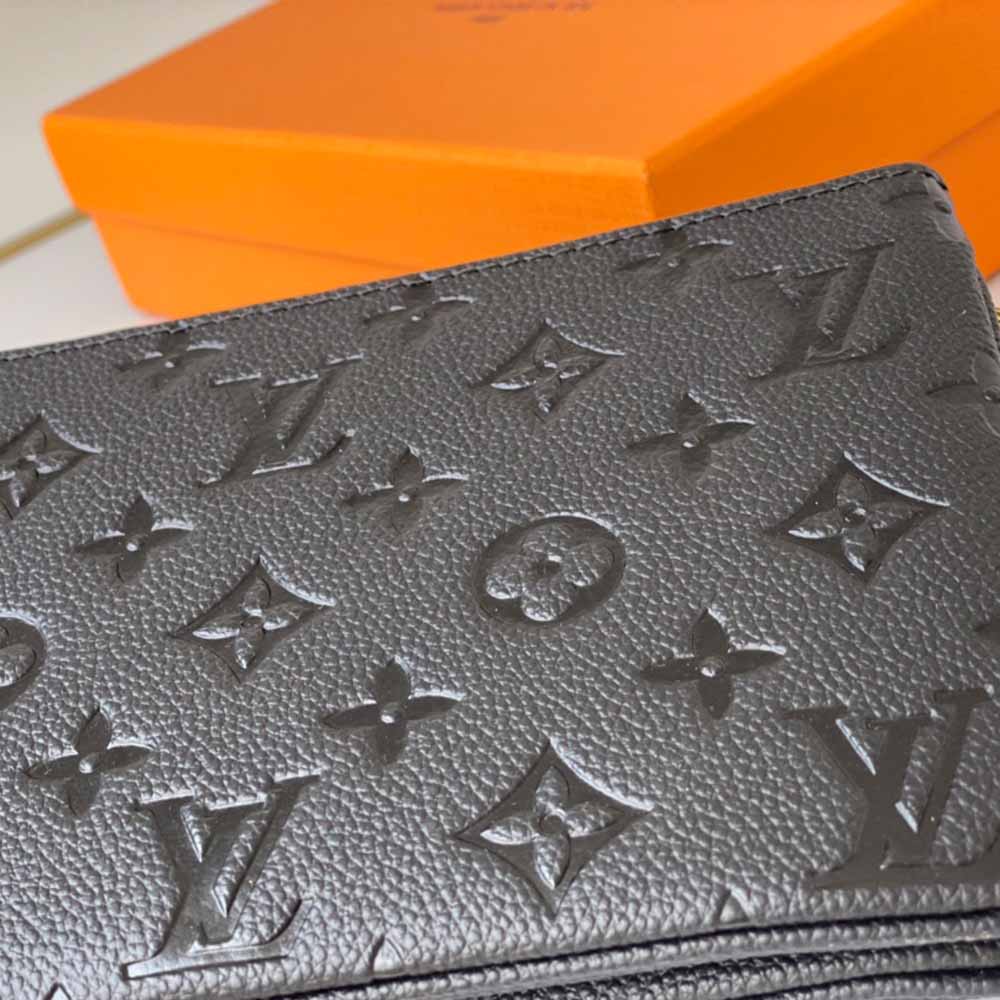 Louis Vuitton aaa-doble zip Pochette M68568 Negro/Azul-6