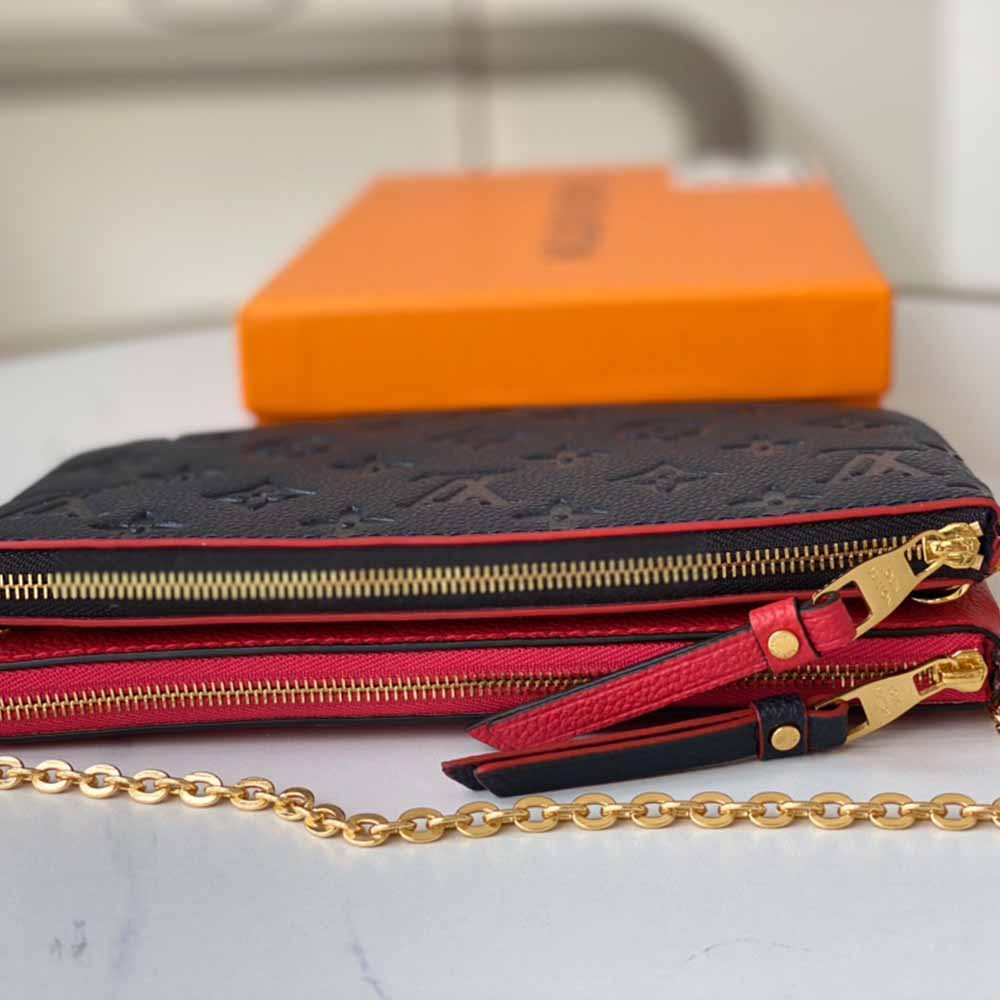 Louis Vuitton aaa-doble zip Pochette M68568 Negro/Azul-10