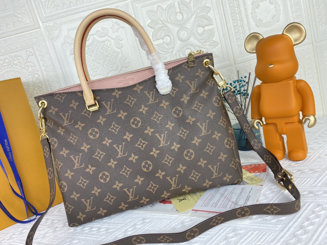 Louis Vuitton Pallas MM Monogram Negro/Rojo/Pink-8