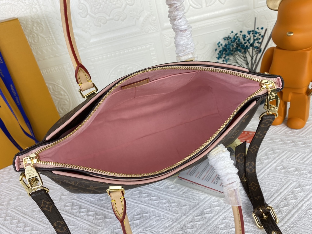 Louis Vuitton Pallas MM Monogram Negro/Rojo/Pink-11