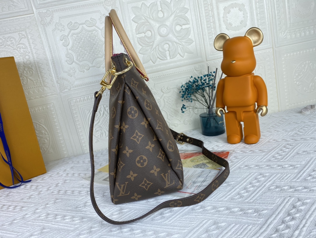 Louis Vuitton Pallas MM Monogram Negro/Rojo/Pink-13
