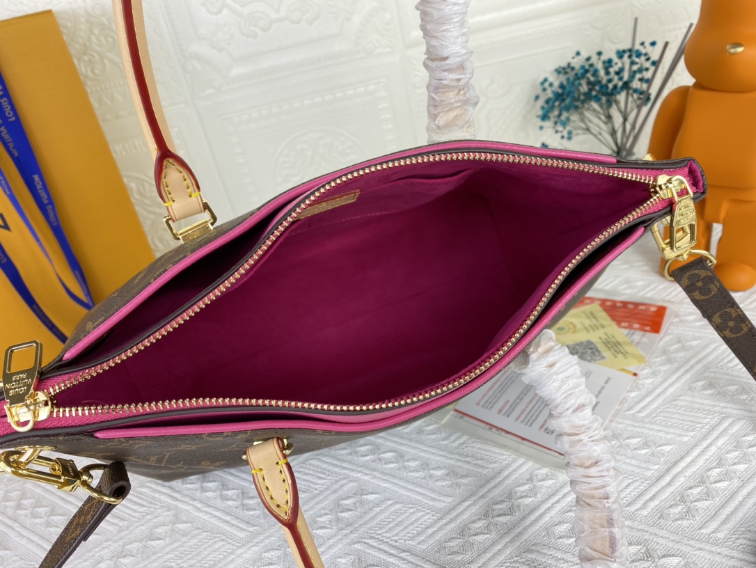 Louis Vuitton Pallas MM Monogram Negro/Rojo/Pink-15