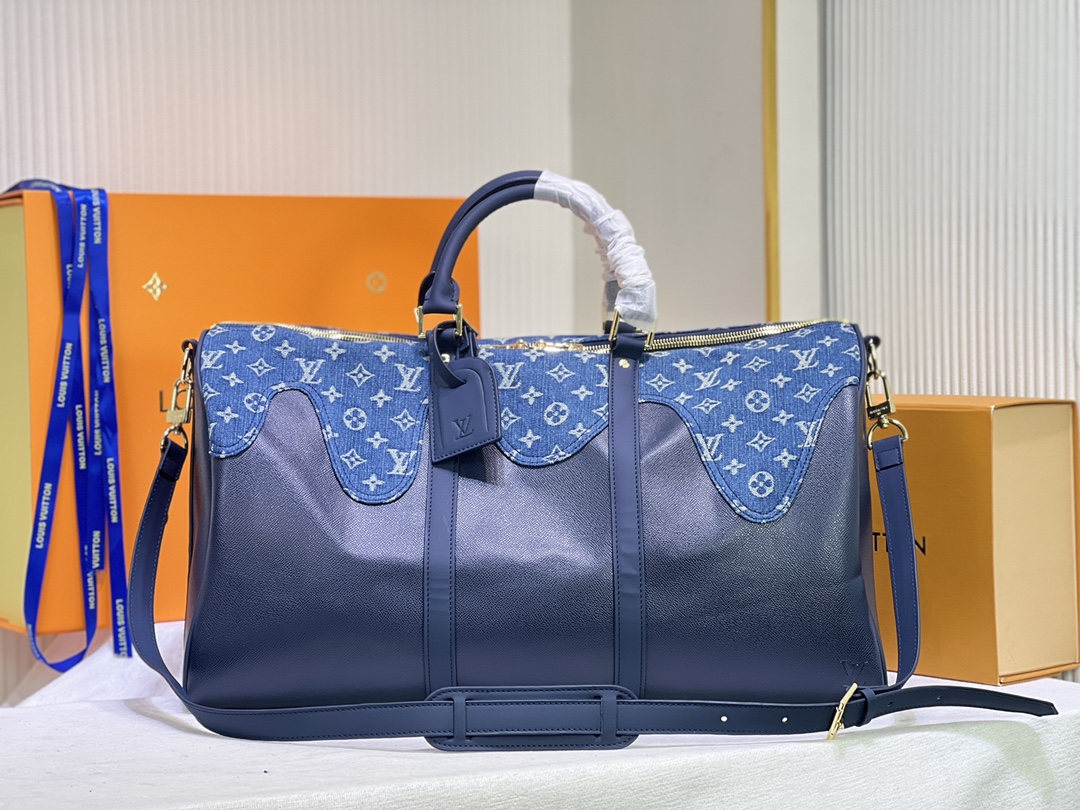 Louis Vuitton Keepall Bandouliere 50 M45975 Azul-0