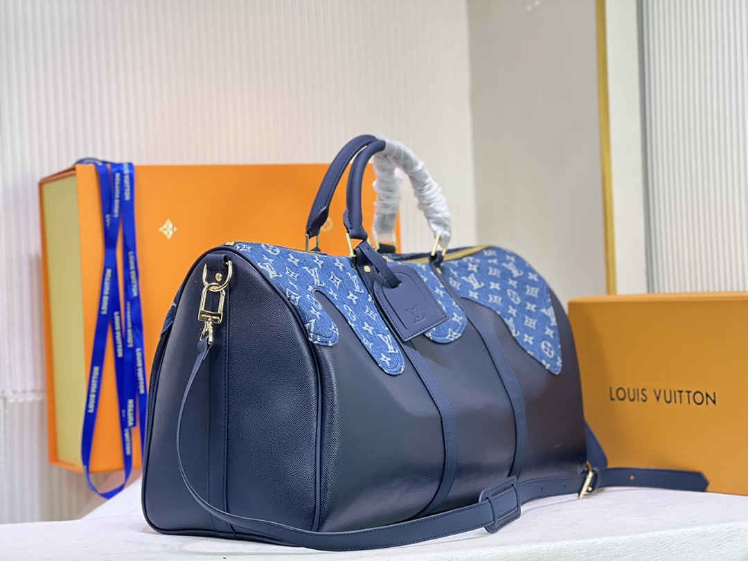 Louis Vuitton Keepall Bandouliere 50 M45975 Azul-1