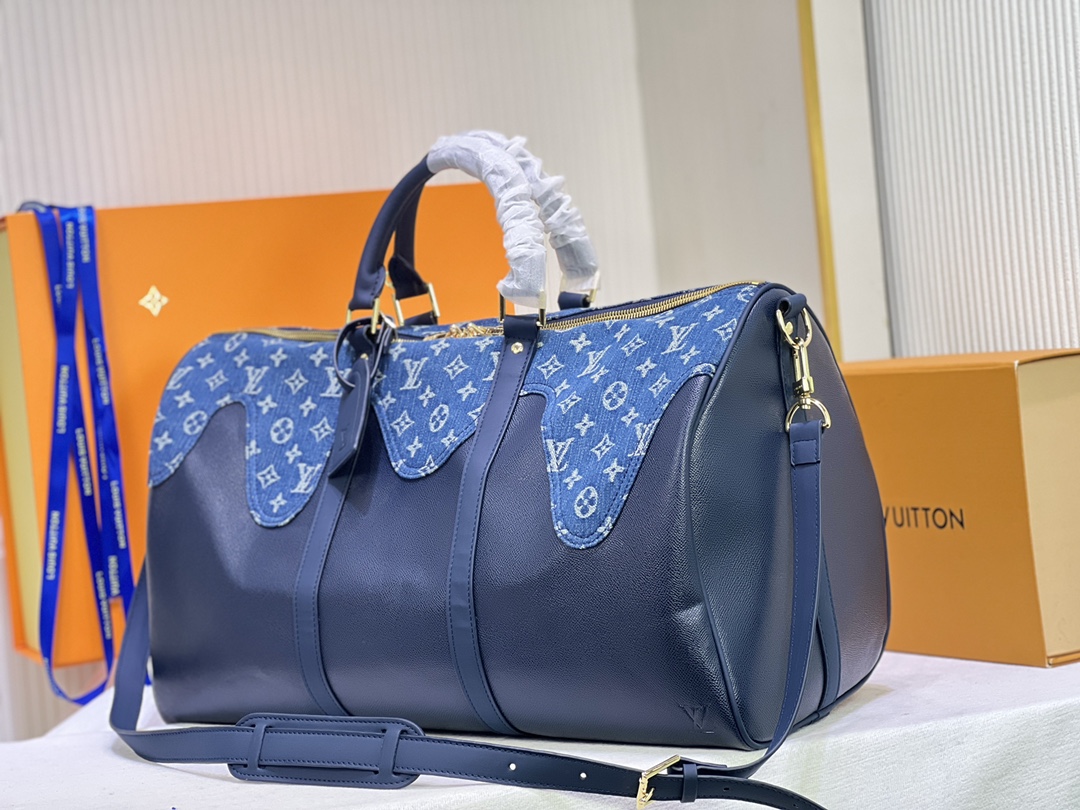 Louis Vuitton Keepall Bandouliere 50 M45975 Azul-2