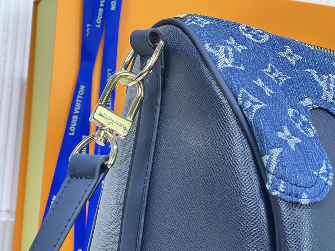 Louis Vuitton Keepall Bandouliere 50 M45975 Azul-3