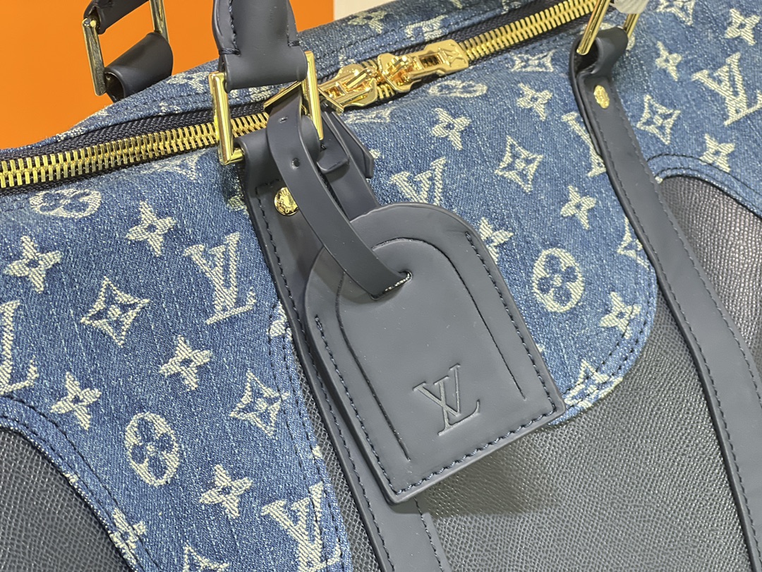 Louis Vuitton Keepall Bandouliere 50 M45975 Azul-4