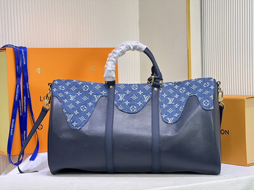 Louis Vuitton Keepall Bandouliere 50 M45975 Azul-5