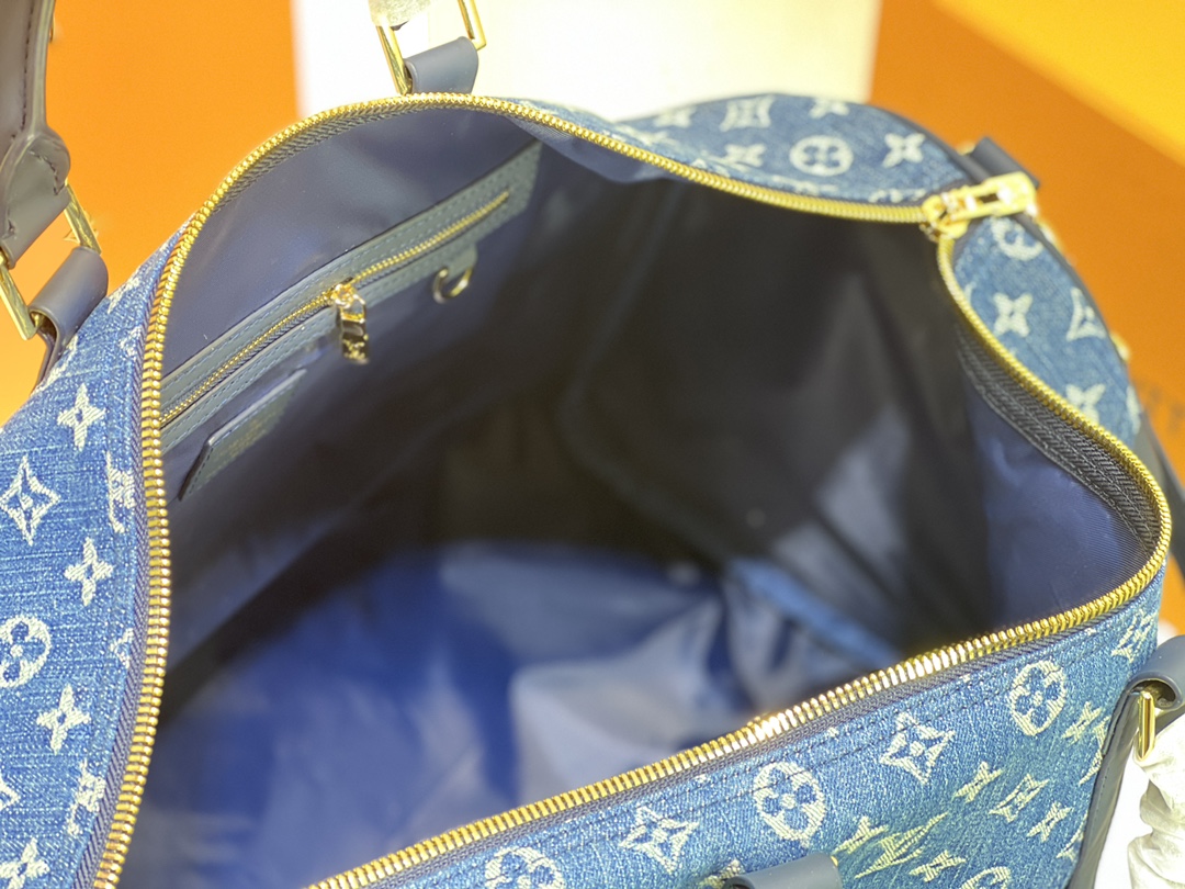 Louis Vuitton Keepall Bandouliere 50 M45975 Azul-7
