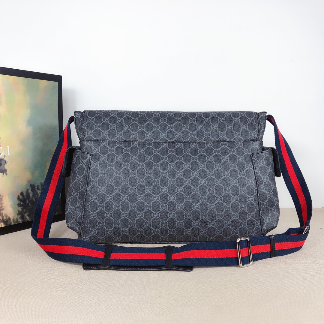 Gucci GG Plus Bolsa de pañales Negro/Gris 211131-2
