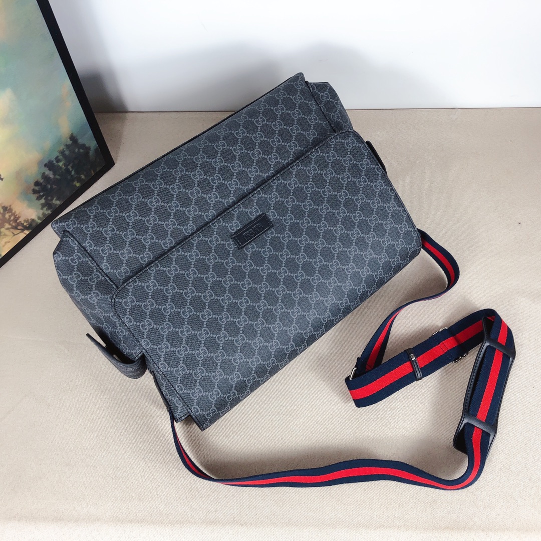 Gucci GG Plus Bolsa de pañales Negro/Gris 211131-3