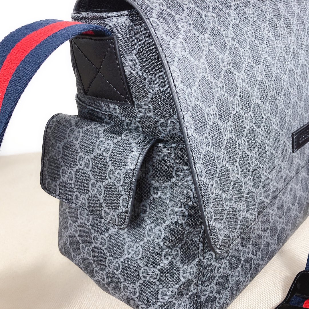 Gucci GG Plus Bolsa de pañales Negro/Gris 211131-4