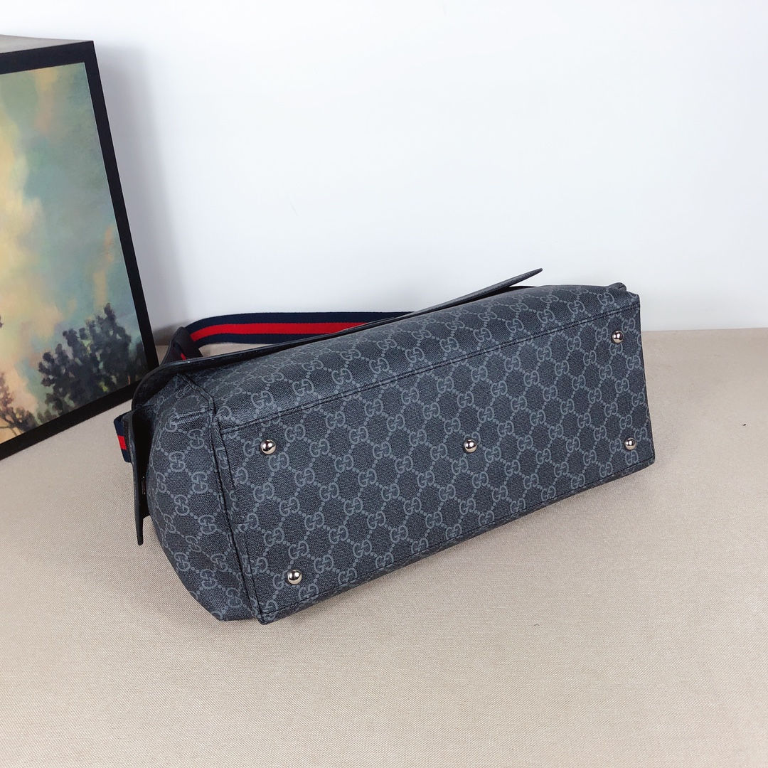 Gucci GG Plus Bolsa de pañales Negro/Gris 211131-5
