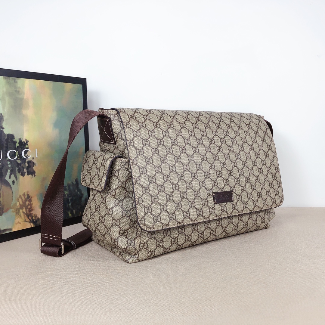 Gucci GG Plus Bolsa de pañales Negro/Gris 211131-9