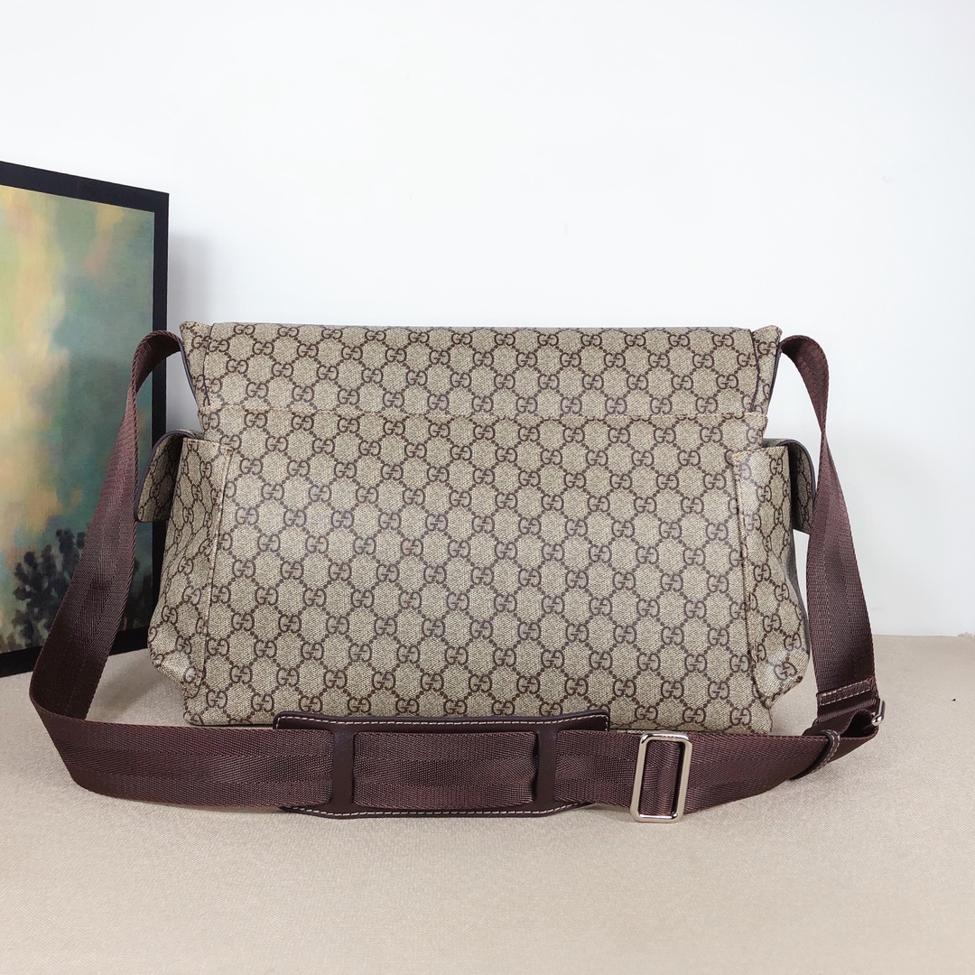 Gucci GG Plus Bolsa de pañales Negro/Gris 211131-10