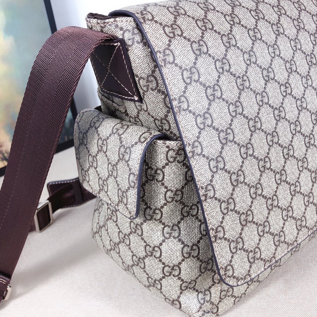 Gucci GG Plus Bolsa de pañales Negro/Gris 211131-12