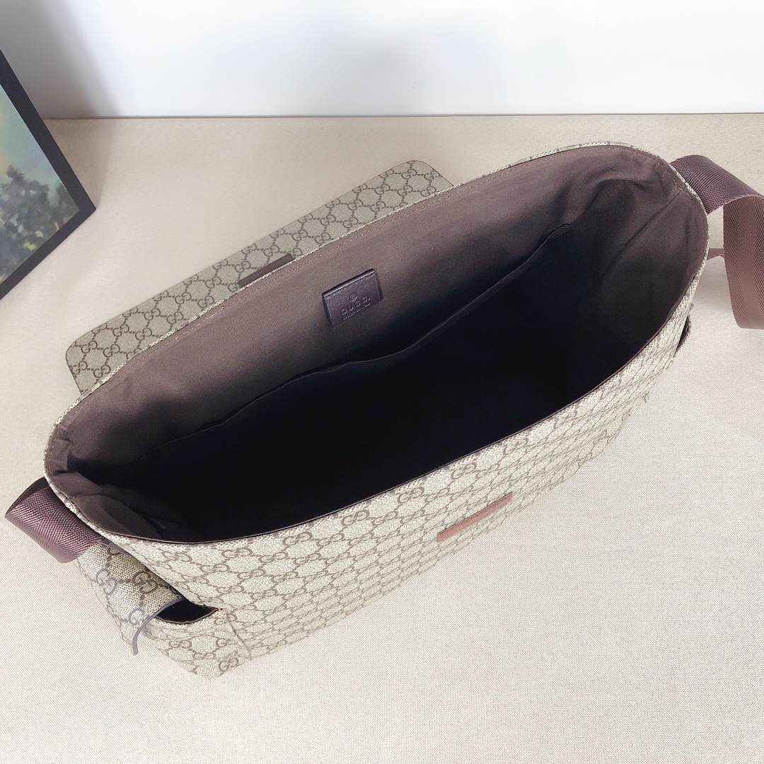 Gucci GG Plus Bolsa de pañales Negro/Gris 211131-15