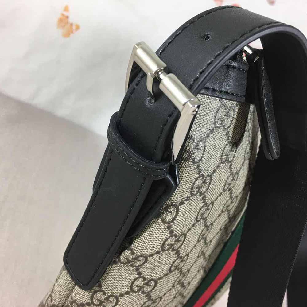 Bolsa de cuerpo cruzado de hombro Gucci negro/gris 387111-5