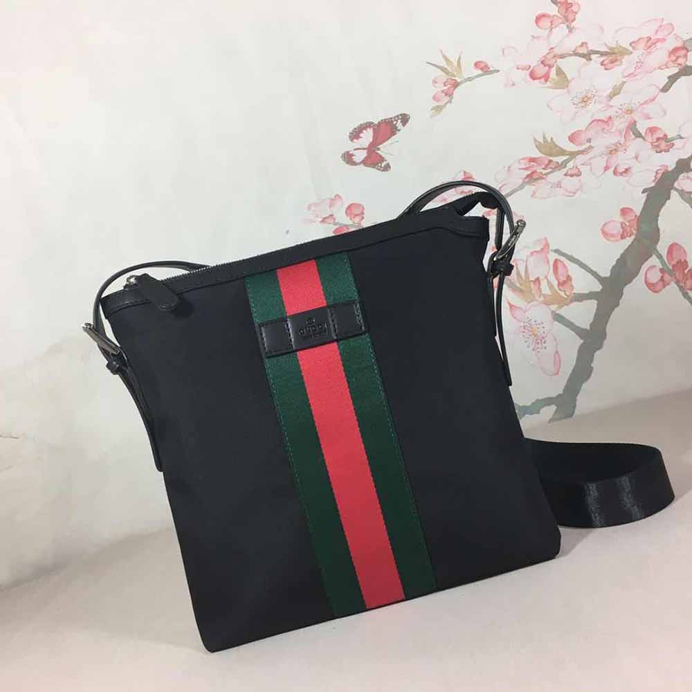 Bolsa de cuerpo cruzado de hombro Gucci negro/gris 387111-9
