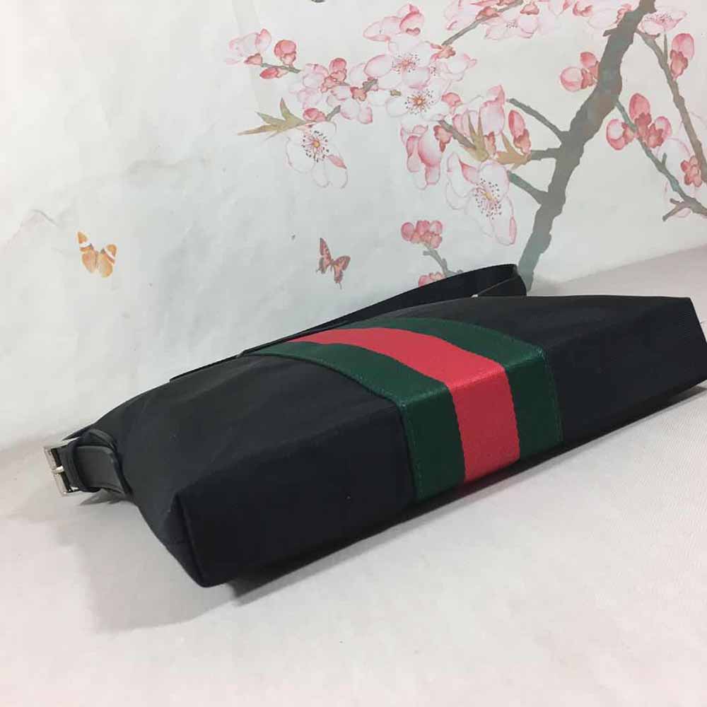 Bolsa de cuerpo cruzado de hombro Gucci negro/gris 387111-12