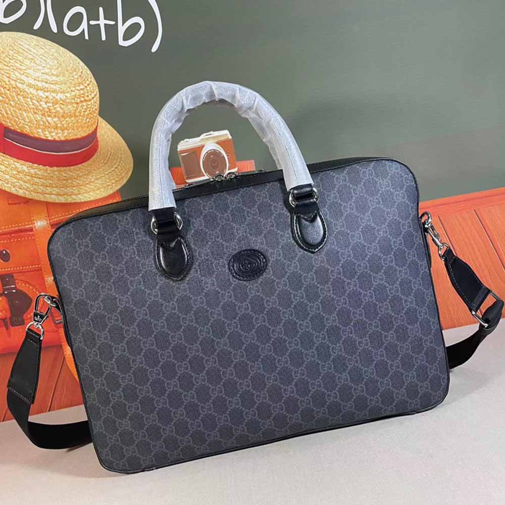 Caso comercial de Gucci con entrelazado G Black/Gray 674140-9