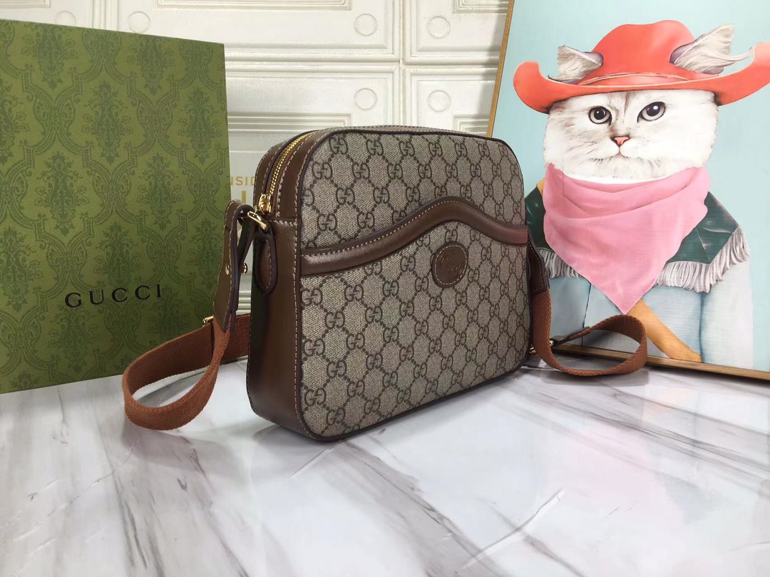 Bolsa de mensajero Gucci con entrelazamiento G 675891-1