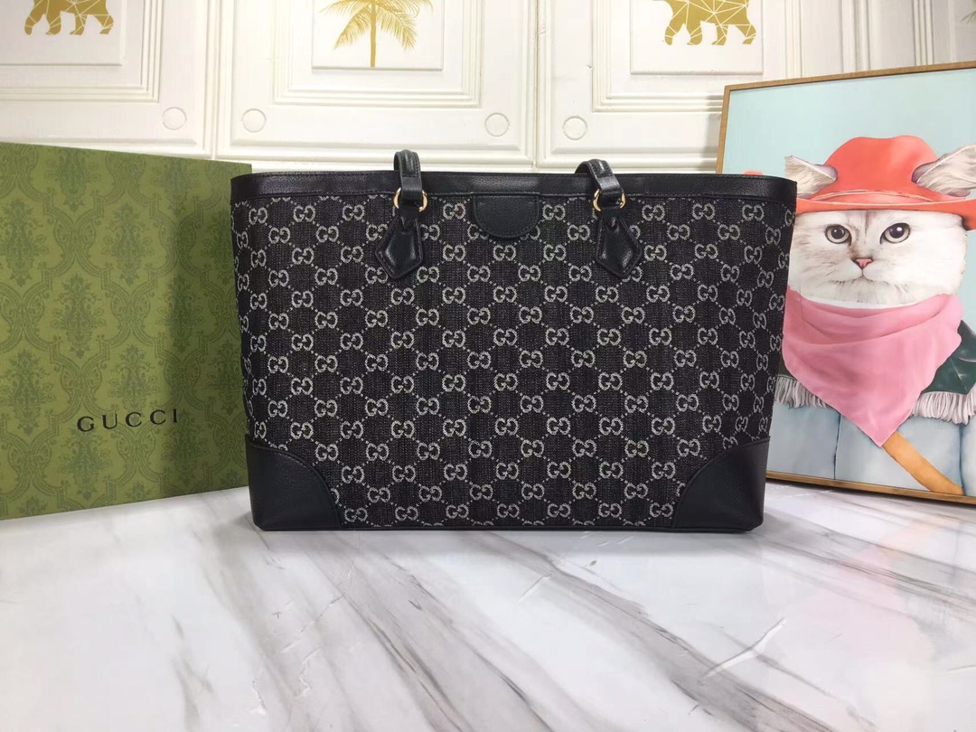 Gucci Ofidia Medium Tote con Web- Black-1
