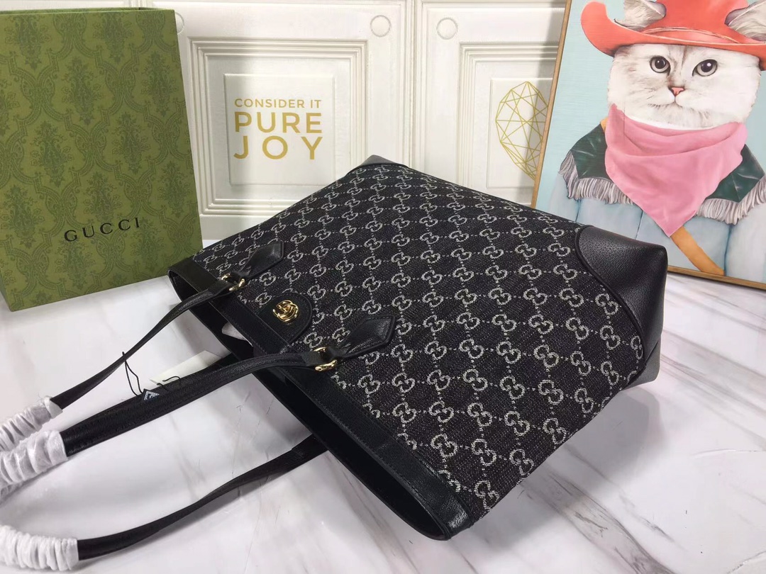 Gucci Ofidia Medium Tote con Web- Black-3