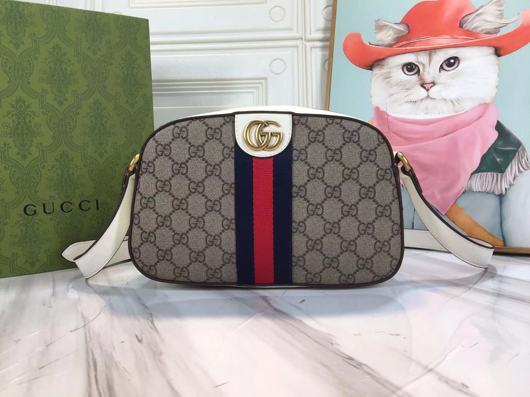 Gucci Ophidia Doble G Bolso de hombro: negro/blanco-6