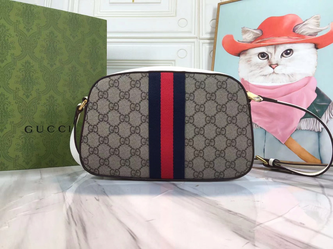 Gucci Ophidia Doble G Bolso de hombro: negro/blanco-8