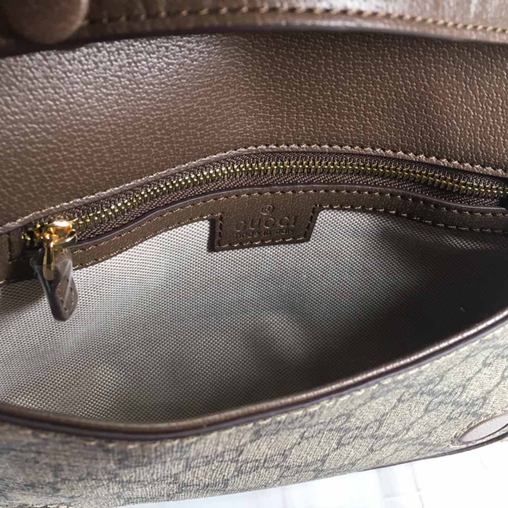 Bolso de hombro rubio de Gucci marrón/rojo-3