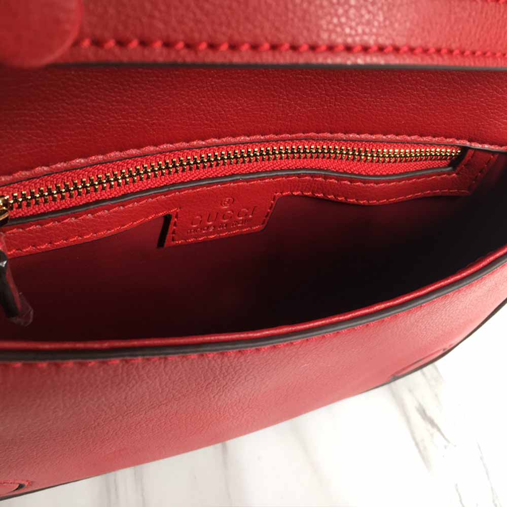 Bolso de hombro rubio de Gucci marrón/rojo-13