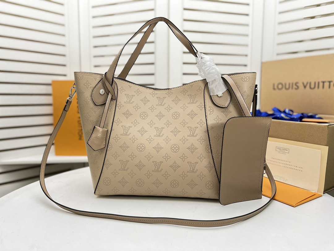 Louis Vuitton Hina MM- Negro/Beige/Pink/White-5
