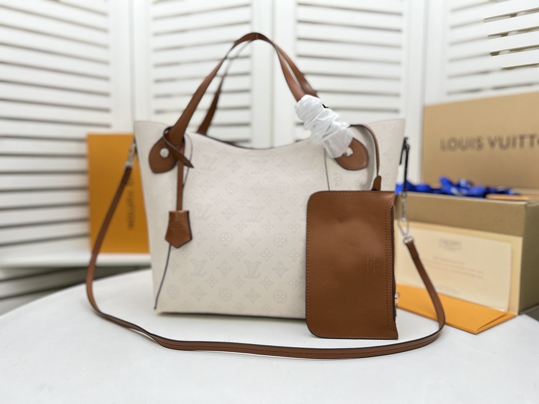 Louis Vuitton Hina MM- Negro/Beige/Pink/White-10