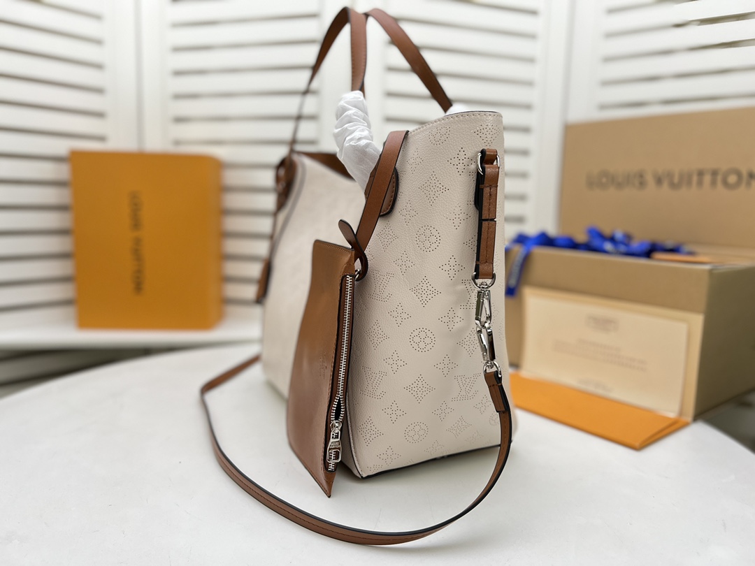 Louis Vuitton Hina MM- Negro/Beige/Pink/White-11