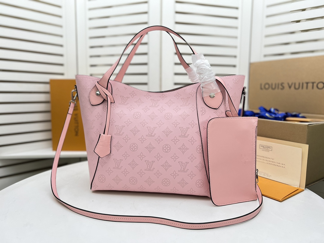 Louis Vuitton Hina MM- Negro/Beige/Pink/White-15