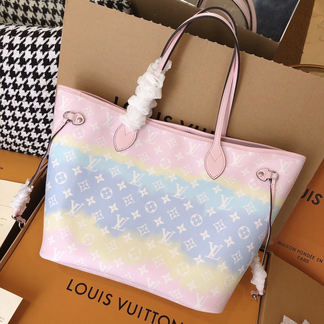 Louis Vuitton Escale Neverfull MM M45127 Pink/Blue/Red-2