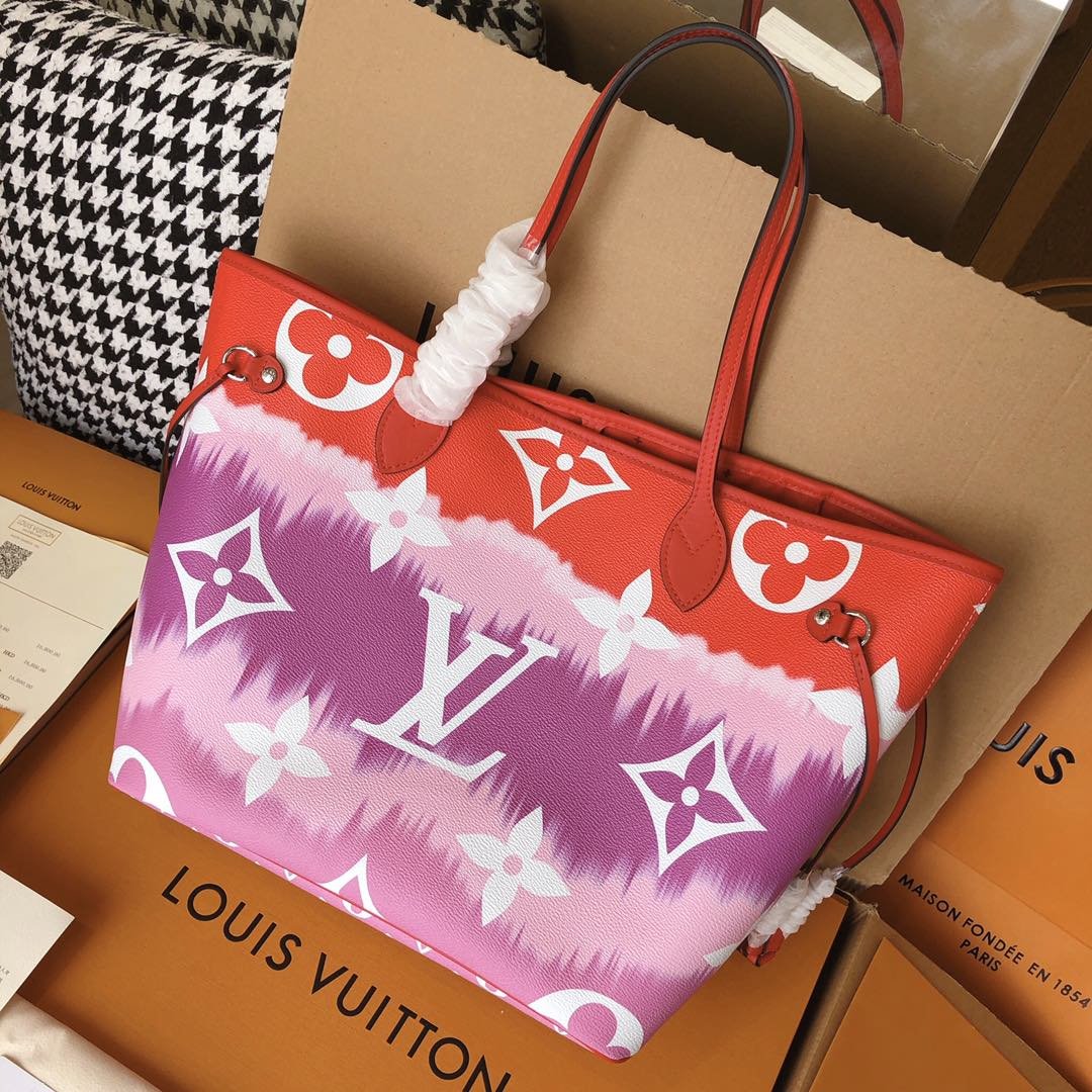 Louis Vuitton Escale Neverfull MM M45127 Pink/Blue/Red-7