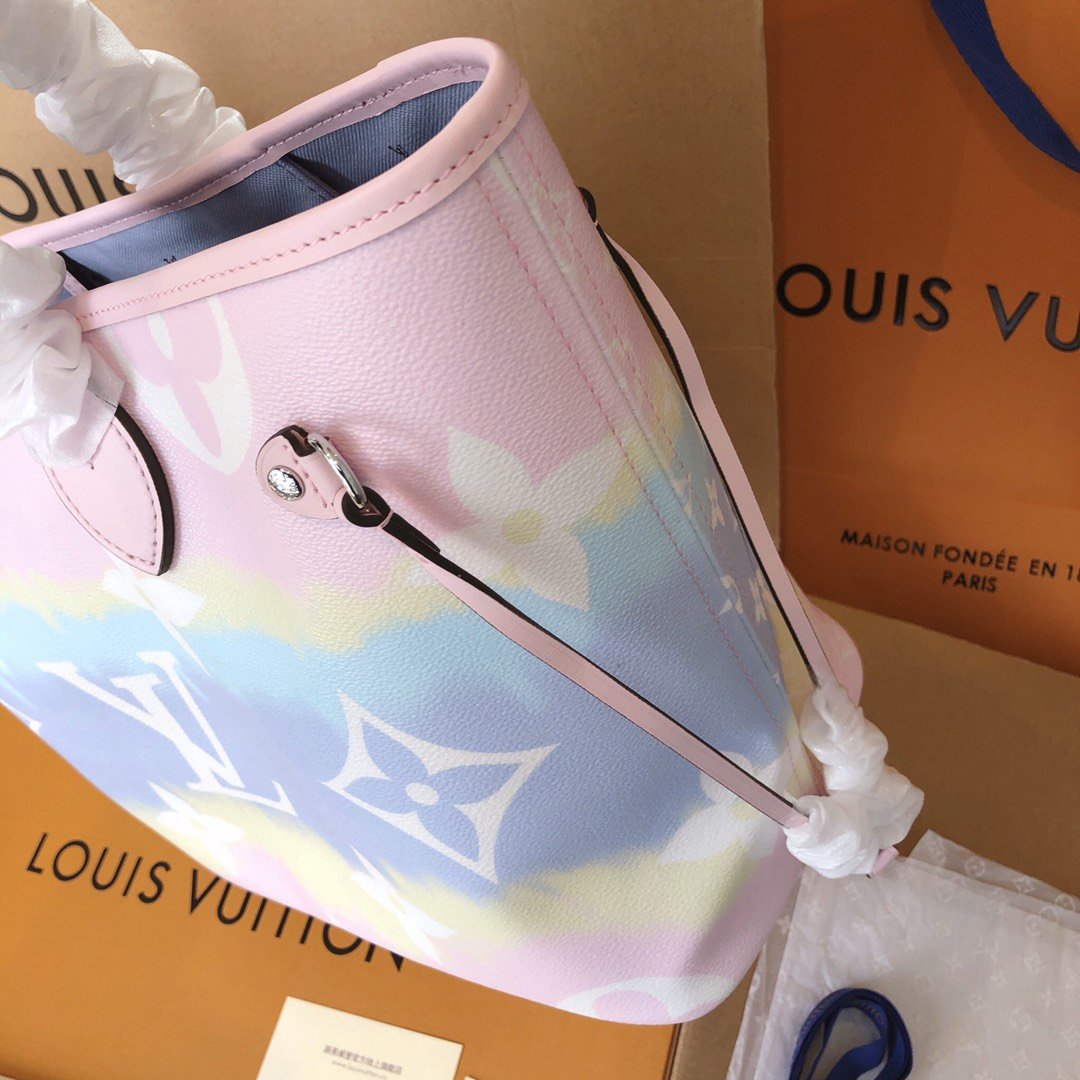 Louis Vuitton Escale Neverfull MM M45127 Pink/Blue/Red-9