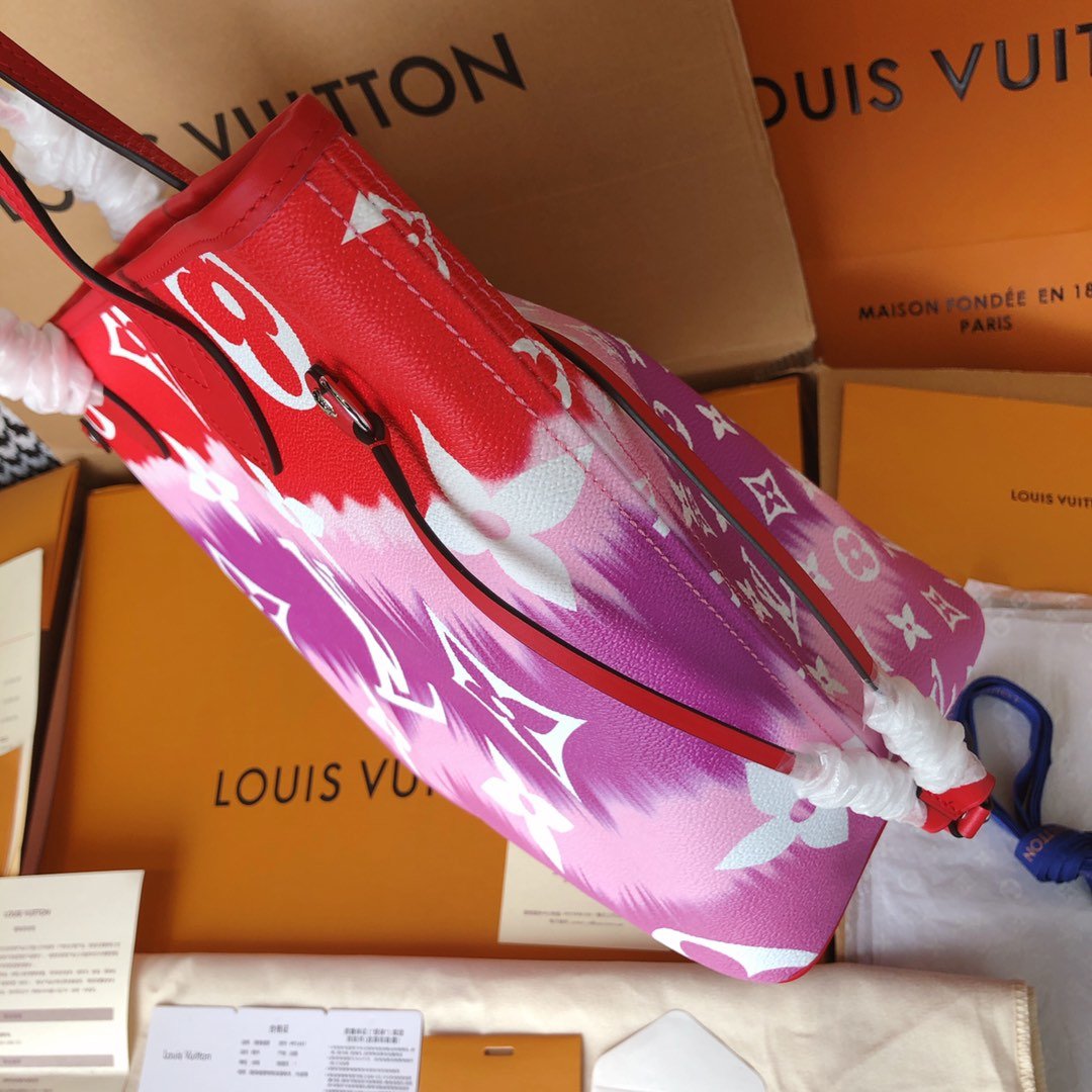 Louis Vuitton Escale Neverfull MM M45127 Pink/Blue/Red-10