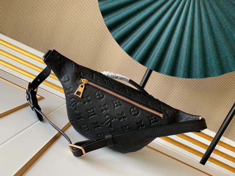 Louis Vuitton AAA-Monogram Empreinte BumBolsa Black/Beige-7
