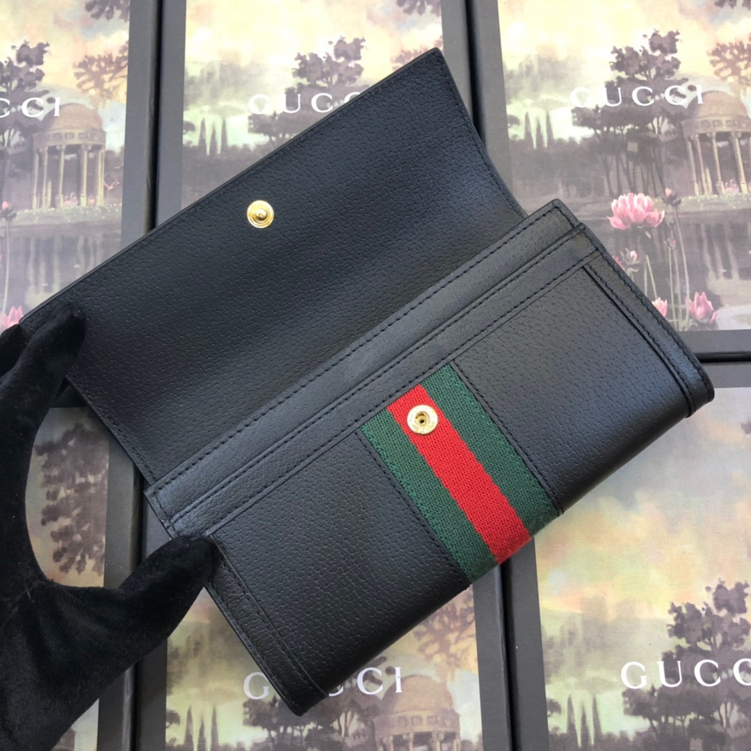Gucci aaa-Ofidia billetera continental negra-1