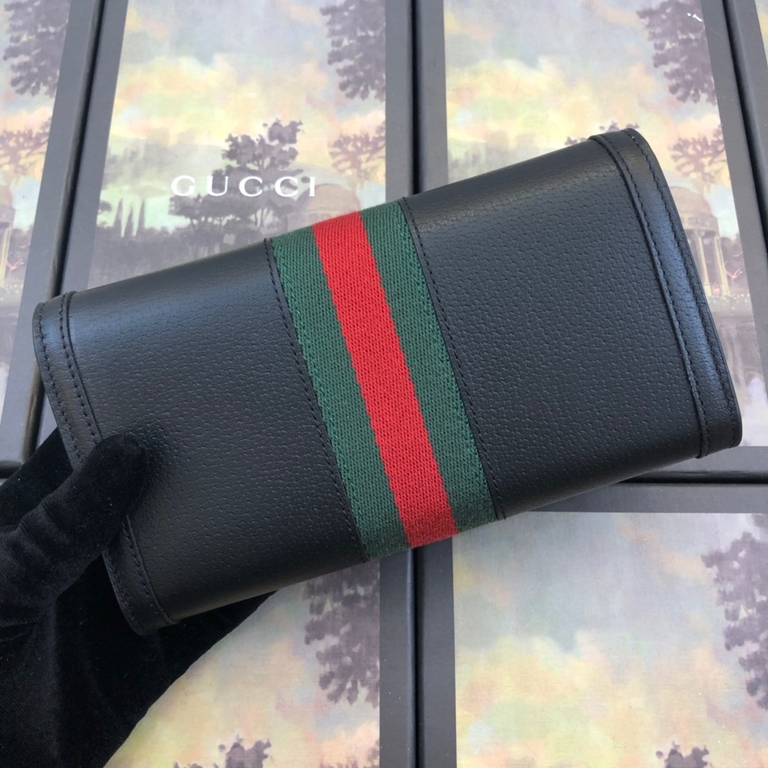 Gucci aaa-Ofidia billetera continental negra-3