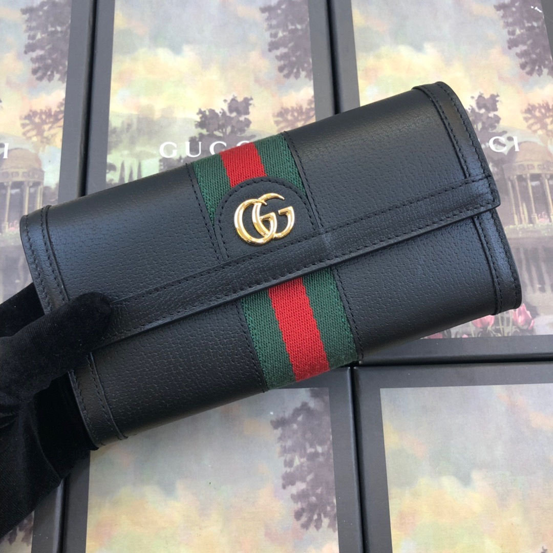 Gucci aaa-Ofidia billetera continental negra-5