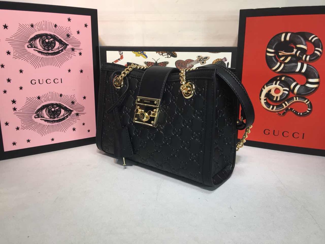 Gucci candado de hombro pequeño 498156-1