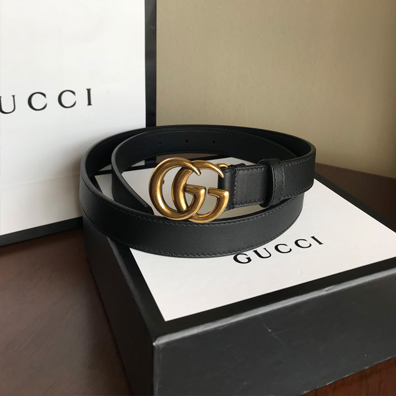 Gucci Classic Vintage Belt Gold&Black-1