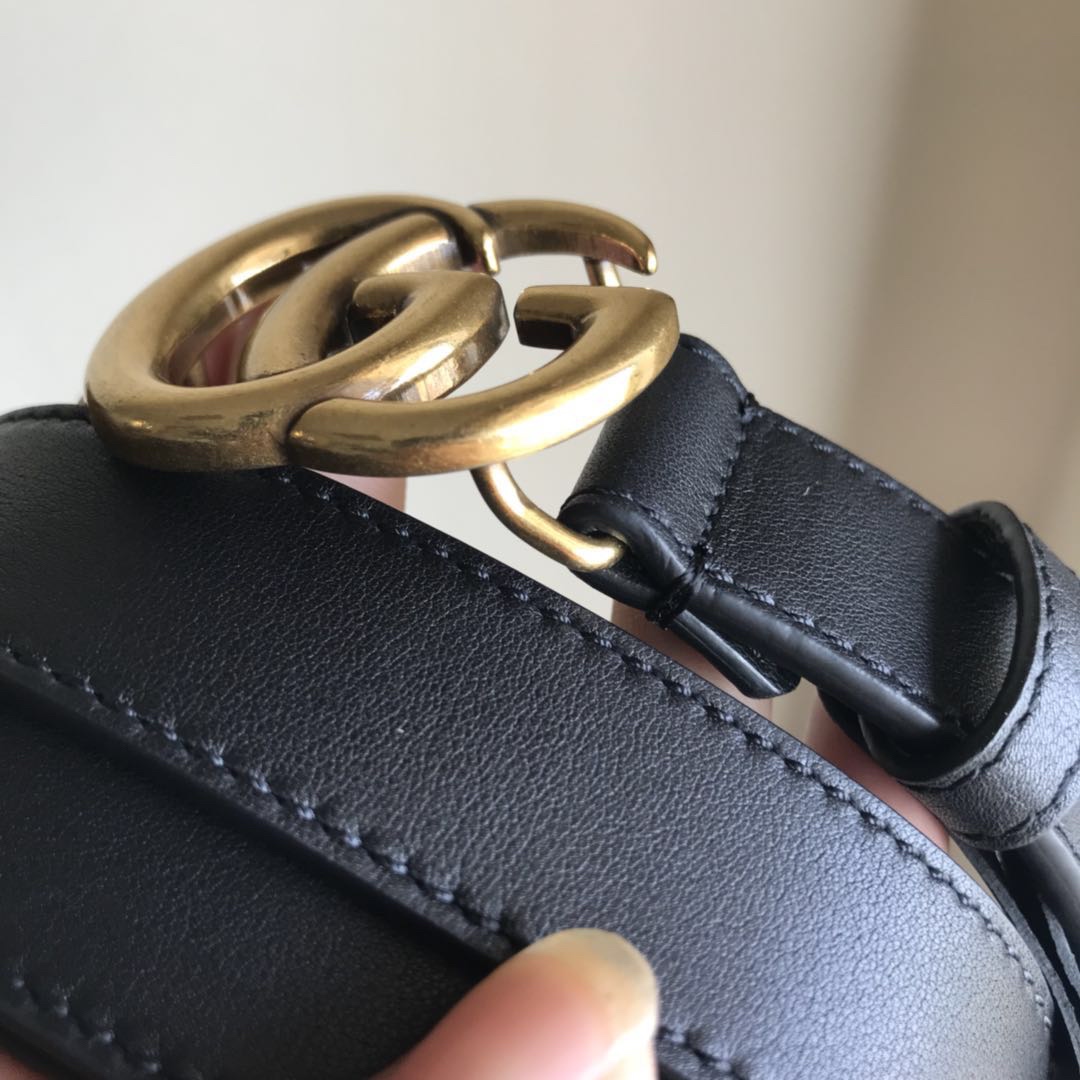 Gucci Classic Vintage Belt Gold&Black-2