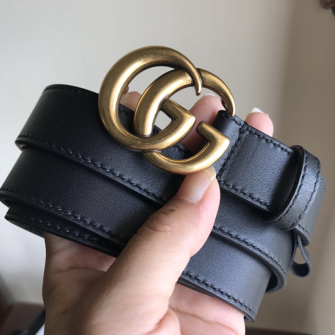 Gucci Classic Vintage Belt Gold&Black-3
