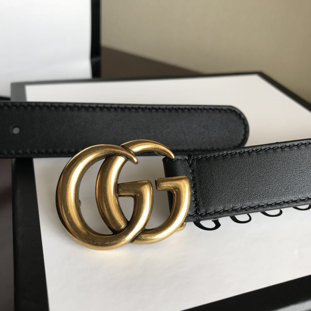 Gucci Classic Vintage Belt Gold&Black-5
